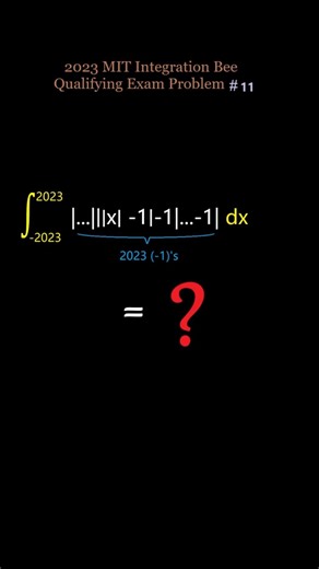 How to solve the integral of nested absolute value functions (2023 MIT Integration Bee)?