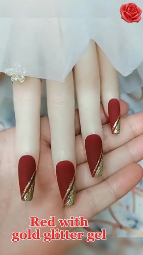 69K views · 517 reactions | Red nails with gold chrome powder. #rednails #rednailsdesign #rednailpolish #tutorial #loveit #nailsalon #reelsfb #reelsvideo #reelsviral #foryou #fyp #nailstyle #nailart #nailinspo #nailsnailsnails #nailswag #nailsoftheday #nailsnailsnails #fypviralシ #julieansarmiento #reelsvideo #elegant #beauty #homeofbeauty #happy | Home of Beauty | Facebook