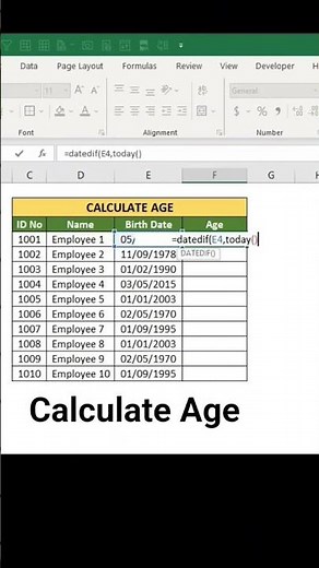 How to Calculate Age in Excel | Easy Excel Formula Tutorial 2025