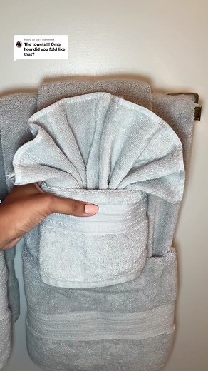 Replying to @Sal How to fold towel set 🤍 #foldingtowels #foldingtutorials #foldingtowel #bathroomdecor #tutorial #howto #bathroomstyling #guestbathroom #fypシ @Eve Marie | Home DIY