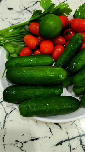 Crunchy Salted Cucumbers with Cherry Tomatoes & Celery