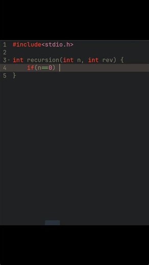 Reversing a number using recursion in c #reels #short #recursion