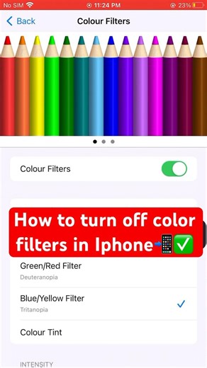 How to turn on color filters in Iphone📲✅ #iphone #color #filters #tutorial
