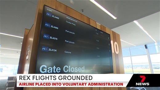 South Australian passengers have been caught up in the Rex Airlines fiasco, arriving to the airport to find their flights grounded. The embattled carrier has been placed into voluntary administration with 600 jobs on the line. Story: 7news.link/3WJ9vY8 #7NEWS | 7NEWS Adelaide