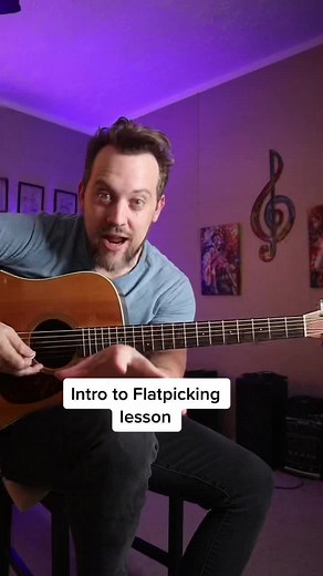 Here’s a short lesson for anyone getting started in bluegrass flatpicking guitar #fyp #guitartok #guitarlesson #acousticguitar #bluegrassmusic #flatpicking #billystrings