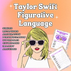 Taylor Swift Figurative Language Lyric Analysis Simile Metaphor ELA May June Fun