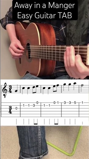 Away in a Manger #sheetmusic #tutorial #easyguitar #christmas #guitartabs #music #guitar #acoustic