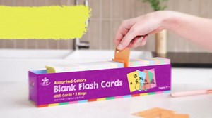 Star Right Assorted Colored Blank Flash Cards - 2 x 3 inches Blank Index Note Cards, Flash Cards Blank, 1000 Pre Hole Punched with Metal Binder Rings, Blank Flashcards for GMT Prep, Math, Language