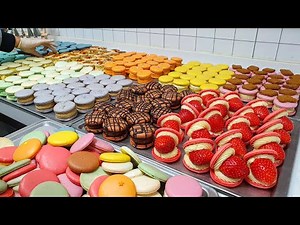 Making various Korean-style macarons - Korean street food