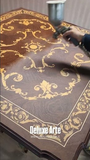 Masterpiece in Progress: Hand-Painted Wooden Inlay Table 🎨✨