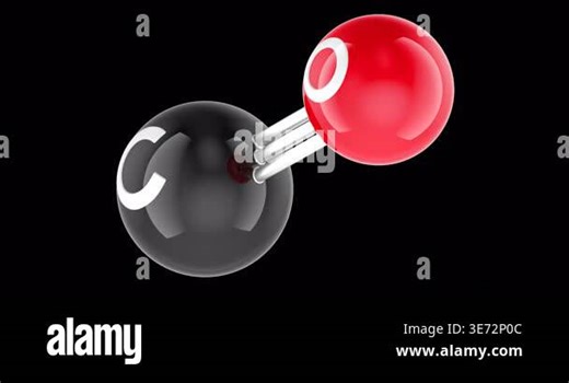 Carbon monooxide molecule video rotating