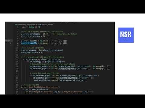 How to implement a basic example of dynamic game theory implemented in Python
