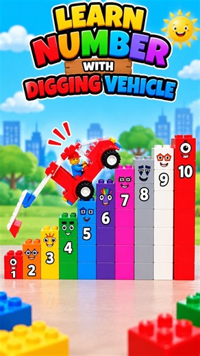 Learn Numbers with Digging Vehicle Climbing Numberblocks 🔢 | Number Blocks for Kids #numberblocks