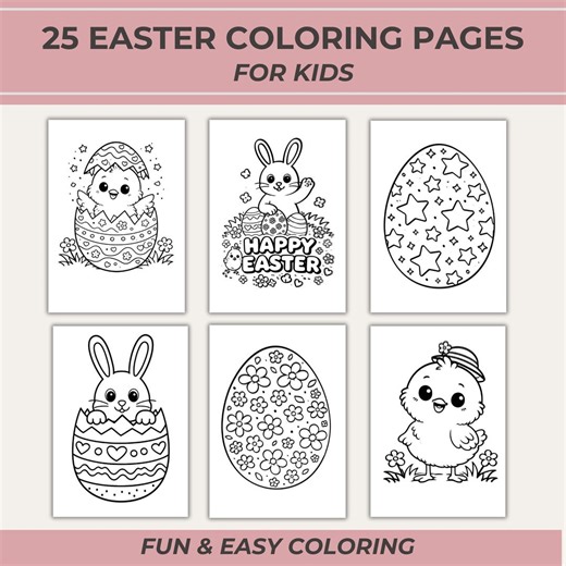 Easter Coloring Pages for Kids Printable | 25 Spring Coloring Sheets | A4 & US Letter - Etsy