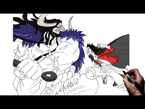 How To Draw Luffy Vs Kaido | Step By Step | One Piece 1000 Eps!!!