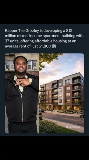 Tee Grizzley developing $12M affordable housing with 37 units—avg rent $1,800. 🏢🔥 #TeeGrizzley