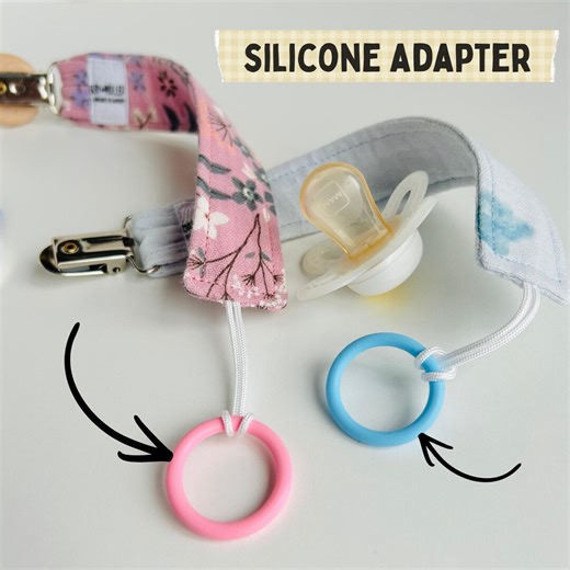 Silicone Pacifier Clip Ring Adapter – Universal Transparent Dummy Holder O-ring for DIY Pacifier Clip Making Kit Different Color - Etsy