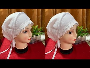 Hijab Inner Cap Cutting And Stitching I Simple and Easy Hijab Cap With Lace | Hijab Cap Tutorial