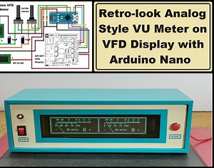 Retro Look Analog Style VU Meter on VFD Display With Arduino Nano