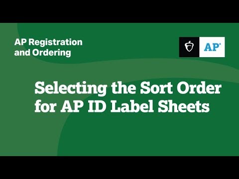 Selecting the Sort Order for AP ID Label Sheets