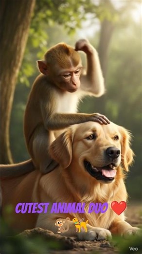 Funny Monkey Riding a Dog | Adorable Animal Moment#monkeydog #viral