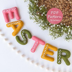 Felt Alphabet (26 Letters) - Easter - Hand Embroidery PDF Pattern - Etsy