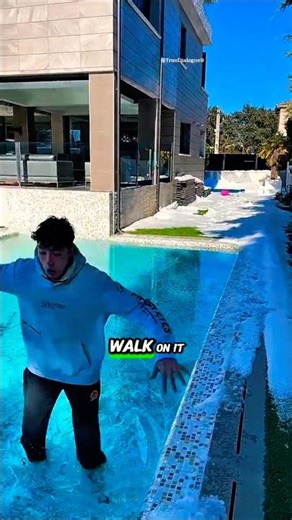 Don’t Walk on a Frozen Swimming Pool ‼️😱