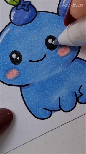 Axolotl Blueberry Sticker🫐 #shorts #kawaii #howtomake
