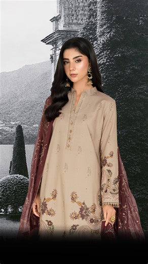 Embroidered - 3 Pc Lawn Suit (Embroidered Chiffon Dupatta) Barcode: DPL 5254 Suit Redefine festive dressing with our 3-piece ensemble. The statement digital printed shirt and dyed trousers are paired with a luxuriously embroidered chiffon dupatta, adding depth and elegance to the look. Designed for the modern woman, this ensemble blends refined craftsmanship offering a sophisticated yet effortless look for your Eid festivities. Product Details: Digital Printed Lawn Shirt Dyed Lawn Trouser Dyed E