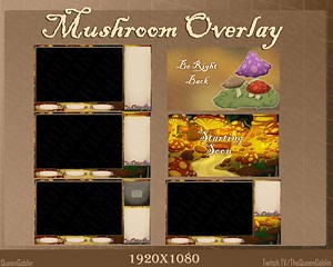 Mushroom Overlays || Twitch, Youtube, Camera, Animated Starting Soon, BRB Screen, Gameplay, Cottagecore, Chatbox - Etsy
