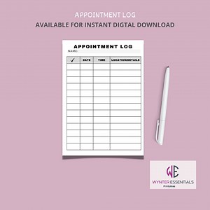 Appointment Log Printable, Meeting Reminder, Schedule Planner (PDF Editable) - Etsy