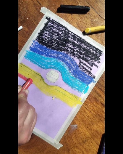 Turning oil pastels into a cosmic masterpiece 🌅🌌 | Easy Galaxy Art#ytshorts @deepartisticsoul