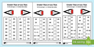 Greater Than and Less Than Activity Sheets