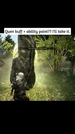 Witcher 3 Place of Power = FREE Ability Point 😳 (Quen Buff OP)