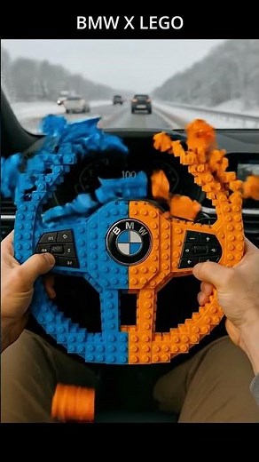 BMW LEGO Steering Wheel (Blue + Orange) — CRISP SATISFYING POV