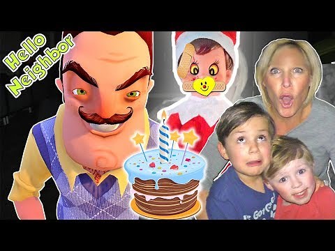 Hello Neighbor in Real Life in the Dark + Mart Takes our Zombie Elf for His Birthday (SKIT) DavidsTV