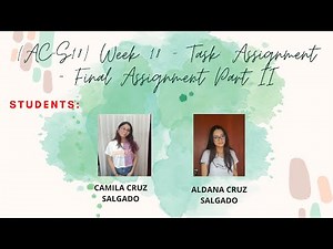 (AC-S18) Week 18 - Task: Assignment - Final Assignment Part II
