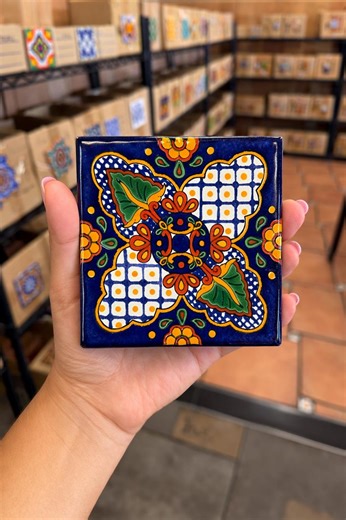Handmade Mexican Talavera Tiles 4" X 4" AC-91 Blue - Etsy
