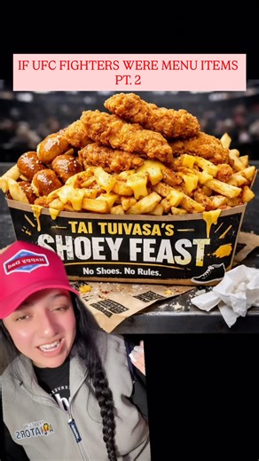 VAL | STADIUM FOOD GIRL on Instagram: "BACK TO BACK PLE’s!!!!!! @danawhite LET ME OIL YO… I mean, thank you! ✨🙌, ofc I had to create a pt. 2 of this “if ufc fighters were menu items” series!! ft. fighters on this card. Let me know what you’d create or change up! #StadiumFoodGirl #UFC #UFC325 #MMA"