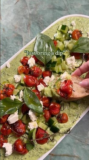 Blistered Tomato & Green Hummus Dip (The Ultimate Crowd-Pleaser)