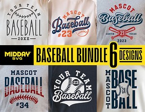 Baseball Team SVG Bundle, Shirt Template, Cricut Silhouette (digital Download) - Etsy