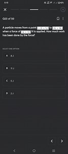 5 : 15Q23 of 50A particle moves from a point ( - 2 \hat { i ... | Filo