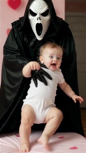 👻 Ghost Scared the Baby 😱 | Funny & Cute Reaction #cutereaction #shorts