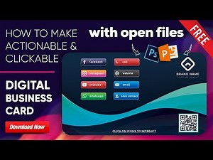 How to Make Clickable Digital Business Card | Digital Visiting Card Open PPT and PSD Files | Part 2