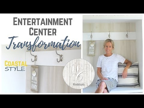 Entertainment Center Transformation, Entryway Bench Creation