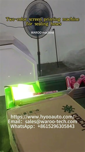 Two Color Automatic UV Bottle Silk Scree Printing Machine Printer for sealing hoses#silkscreenprint