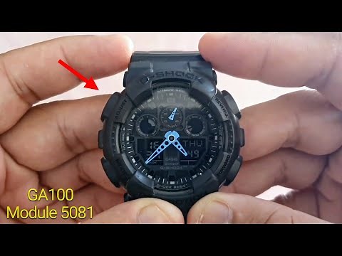 How To Set Time in Casio G-Shock GA100 Module 5081 (in less than 1 minute)