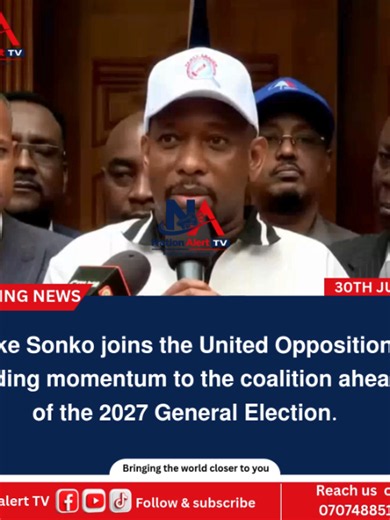 𝗠𝗶𝗸𝗲 𝗦𝗼𝗻𝗸𝗼 𝗷𝗼𝗶𝗻𝘀 𝘁𝗵𝗲 𝗨𝗻𝗶𝘁𝗲𝗱 𝗢𝗽𝗽𝗼𝘀𝗶𝘁𝗶𝗼𝗻, 𝗮𝗱𝗱𝗶𝗻𝗴 𝗺𝗼𝗺𝗲𝗻𝘁𝘂𝗺 𝘁𝗼 𝘁𝗵𝗲 𝗰𝗼𝗮𝗹𝗶𝘁𝗶𝗼𝗻 𝗮𝗵𝗲𝗮𝗱 𝗼𝗳 𝘁𝗵𝗲 𝟮𝟬𝟮𝟳 𝗚𝗲𝗻𝗲𝗿𝗮𝗹 𝗘𝗹𝗲𝗰𝘁𝗶𝗼𝗻. #MikeSonko #UnitedOpposition #2027Elections #KenyaPolitics #nationalerttv