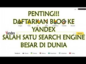 CARA MENDAFTARKAN BLOG KE YANDEX WEBMASTER