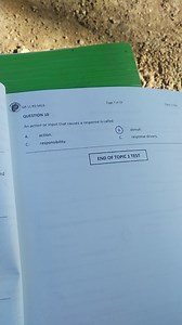 Page 7 of 33TONC 1 TESQUESTION 10An action or input that ca... | Filo